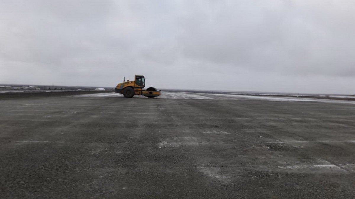 Строительство новой грунтовой ВПП в аэропорту Чокурдах