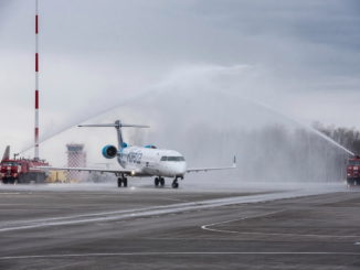 Встреча первого рейса авиакомпании Nordica в Пулково