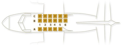 Схема салона самолета L-410 авиакомпании Аэросервис