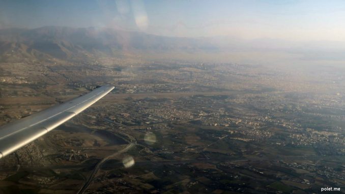 Вид на Тегеран и аэропорт Мехрабад