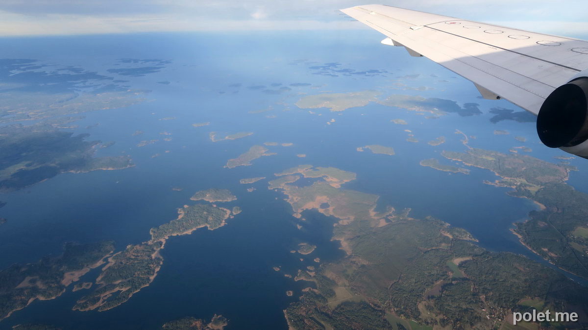 Аландские острова из самолета
