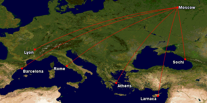 Планируемая маршрутная сеть WeGoAir