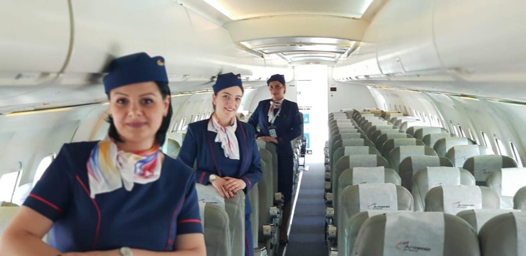 Салон самолета BAe 146-300 Armenia Airways
